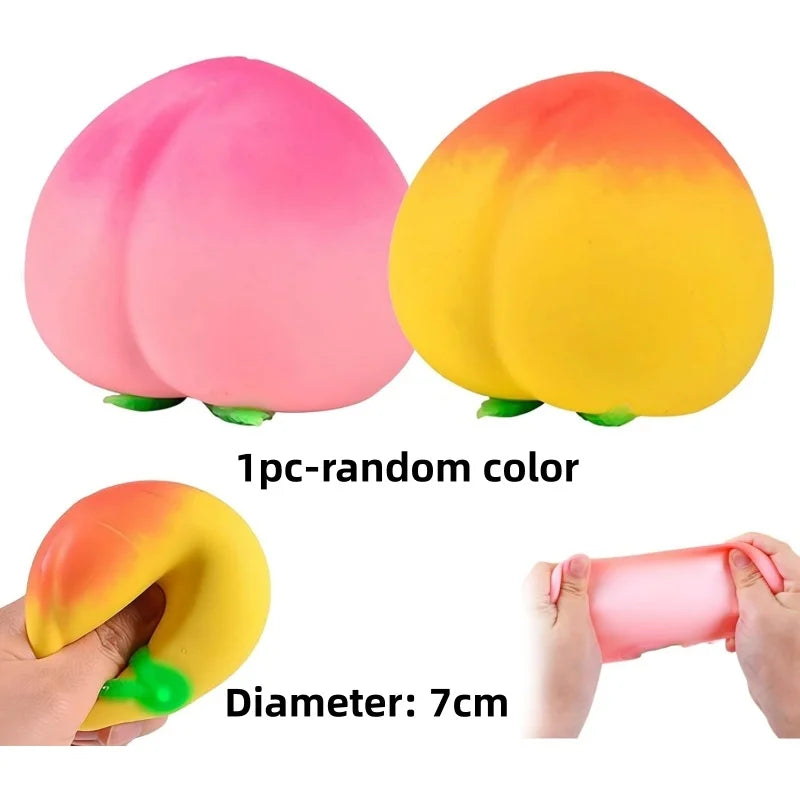 Dragon Fruit/Peach/Orange/Durian/Mango/Banana /Strawberry Squishy, Soft Squeeze Stress R detail view