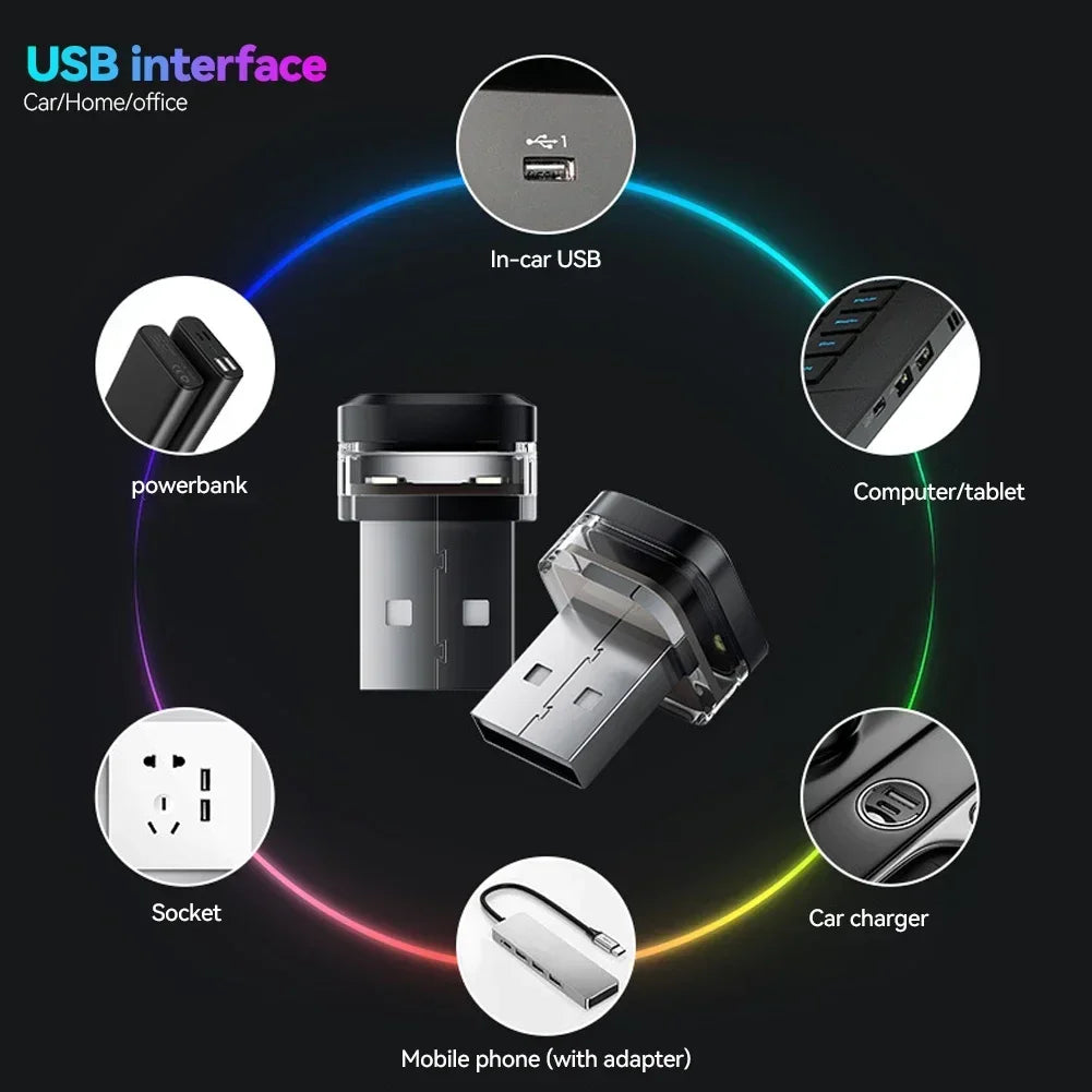 Mini USB Car LED Atmosphere Light | DC 5V USB Interior Lamp for Car, Laptop, and Keyb lifestyle view