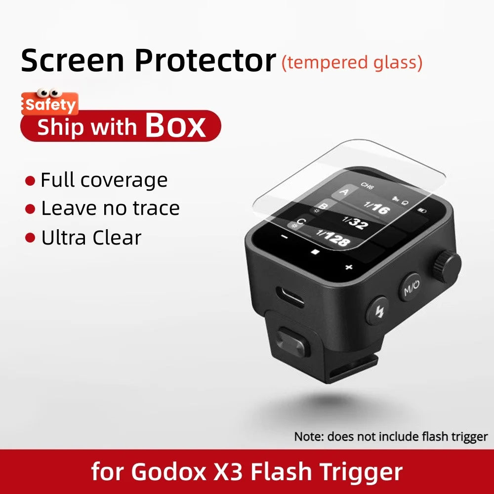 9H Tempered Film Glass Screen Protector Cap for Godox iT30Pro V480 V350 V1 V1Pro V685II V850III V860III TT600 XPro X3 V100 X3Pro