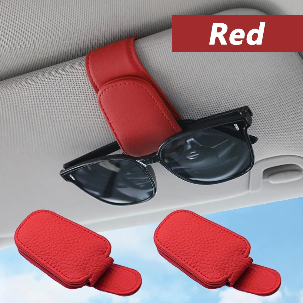 Sunglasses Holder Is Suitable for Car Sun shades Magnetic Leather Sunglasses Clip and alternate view