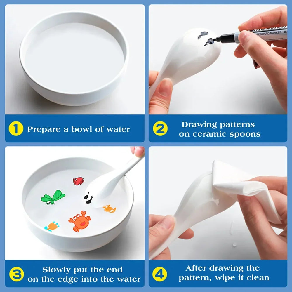 Water Floating Pen Magical Ink Pens With Spoon Floating Color Water Painting Floating lifestyle view