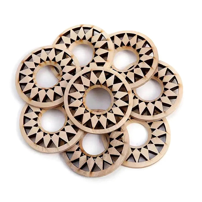 Wooden Crystal Ball Holder Stand | Hollow Sunflower Design Display lifestyle view