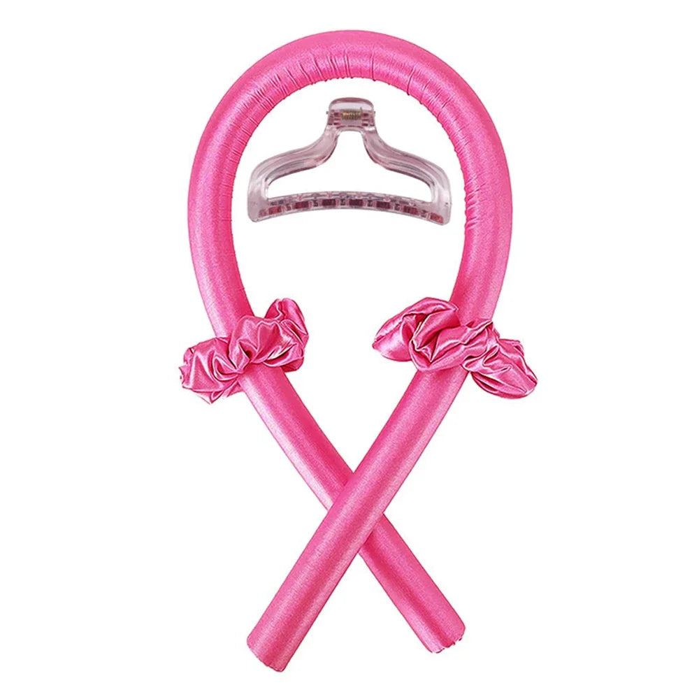 Heatless Curling Rod Headband No Heat Silk Curls Ribbon Hair Rollers Sleeping Soft Hea close-up view