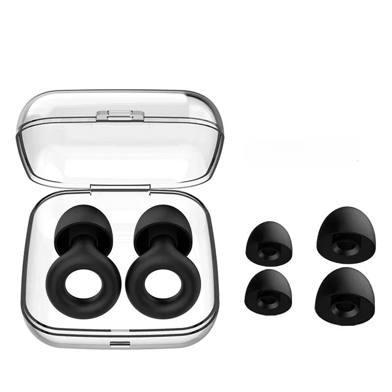 Noise Cancelling Earplugs Silicone Soft Reusable Waterproof for Sleeping Swimming Study detail view