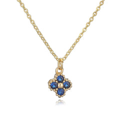 HECHENG, 18K Gold Plated Brass Cubic Zirconia Bijoux Exquisite Flower‑Shaped Women Neckl detail view