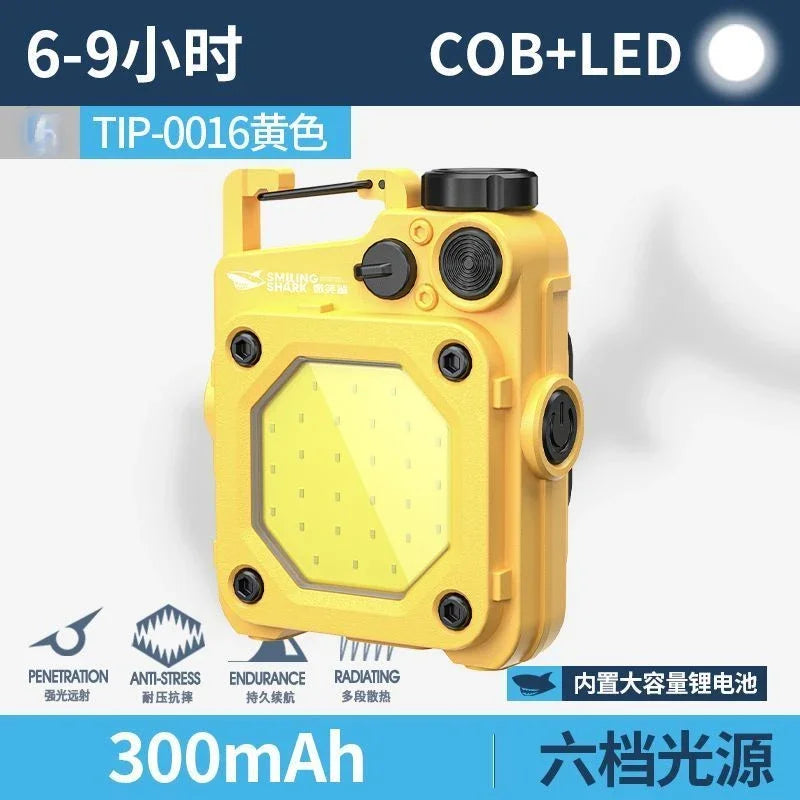 SMILING SHARK Flashlight Magnetic Clip Running Light | Rechargeable Outdoor Camping Lant detail view