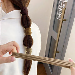 4 Set Solid Widen Thicken Hair Band Ropes Women Ponytail Holder Hair Tie Scrunchies Ru close-up view