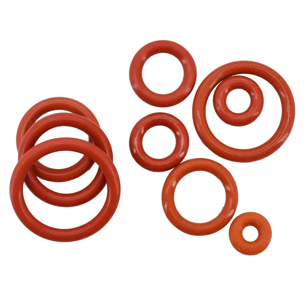 Food Grade Silicone O-Ring Sealing Gasket Set | Red VMQ Rubber Washers for Cookers detail view