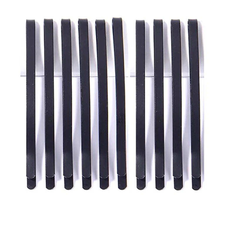 10pcs Black 6.5/8.5 Cm Clip Hair Clip Hairpin Korean Simple Black Wire Hair Pins Invisible Hairpin Wide Big Hair Clips For Bride