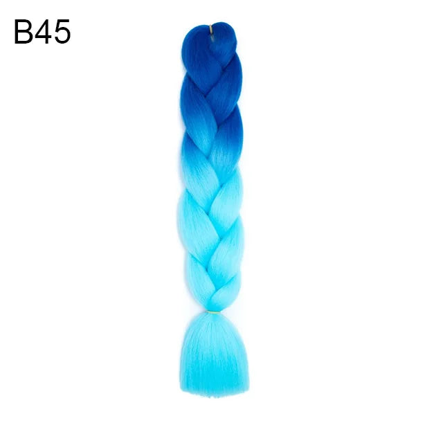 24Inch Synthetic Yaki Braids Hair Ombre Braiding Hair Jumbo Braid DIY Green Hair Ex additional angle