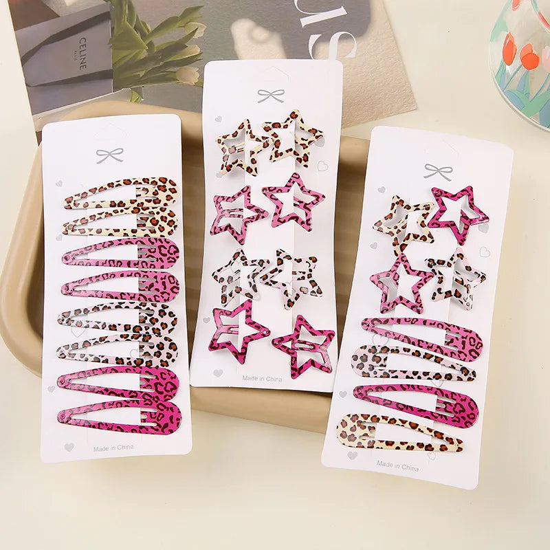 Simple Leopard Print Hairpins Set Women Girls Gifts Bangs Hair Clips Bobby Pins Accessories Hairgrip