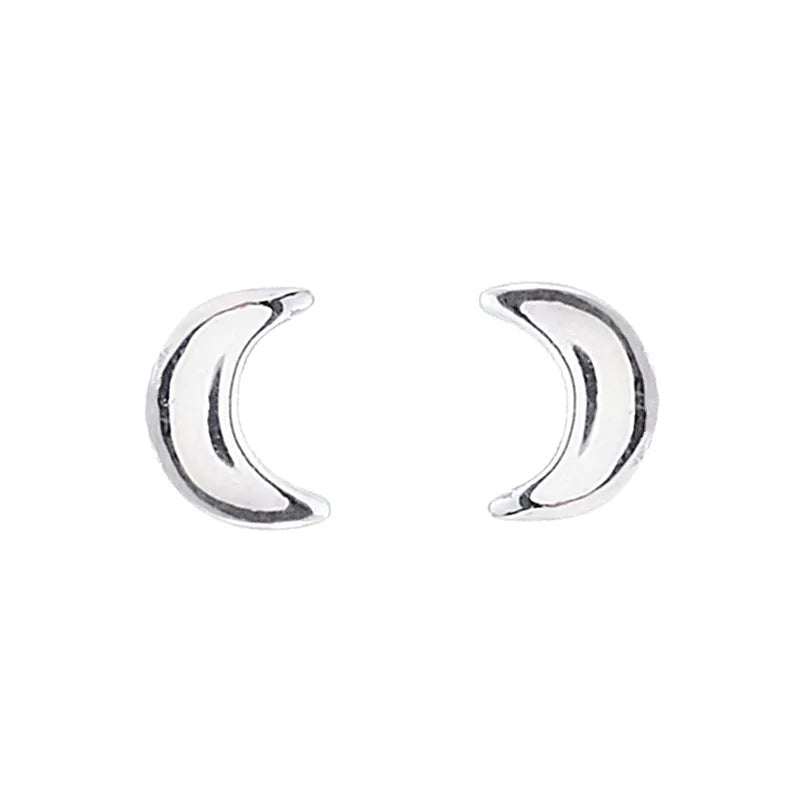 Crescent Moon Stud Earrings For Women New Fashion Small Geometry Invisible Ear Partne lifestyle view