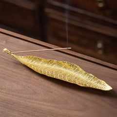 Incense Holder Ash Catcher | Long Leaf Design for Meditation and Home Decor alternate view