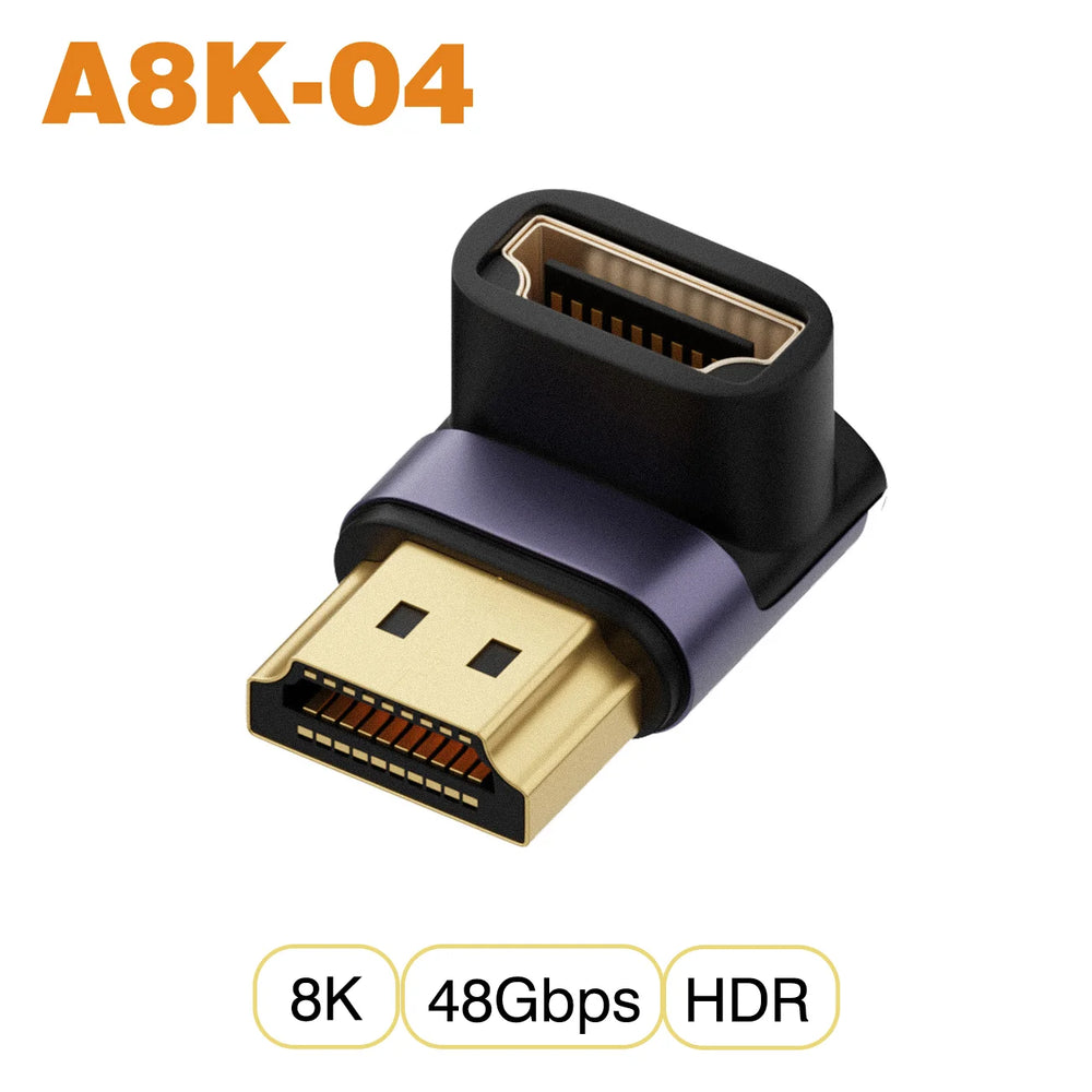 NNBILI HDMI 2.1 Adapter | 48Gbps 8K@60Hz Elbow and Straight Converter additional angle