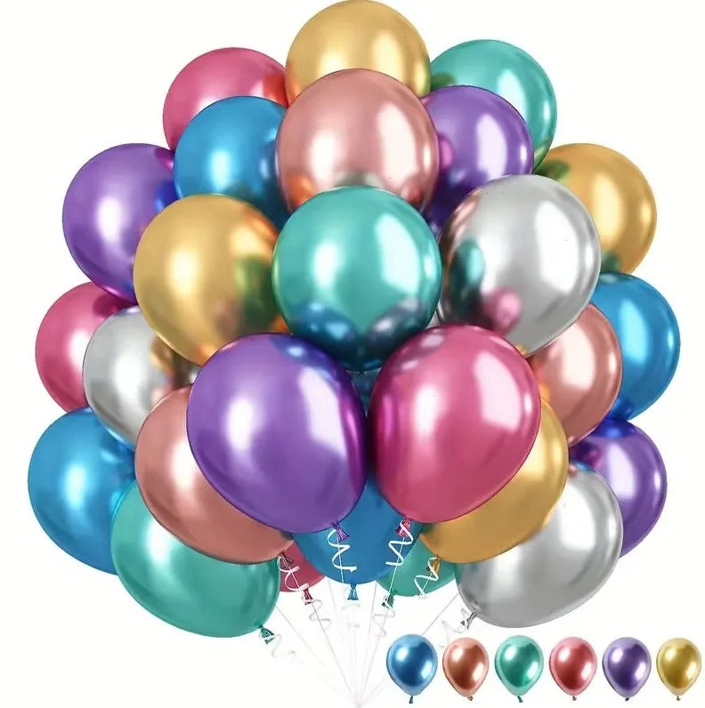 30pieces Metal Latex Balloons Birthday Party Balloons additional angle