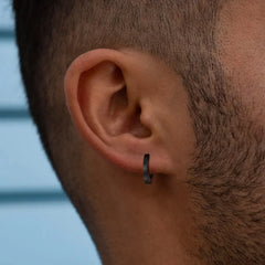 Vnox Small Hoop Huggie Earrings | Glossy Stainless Steel Minimalist Earrings for Wome alternate view