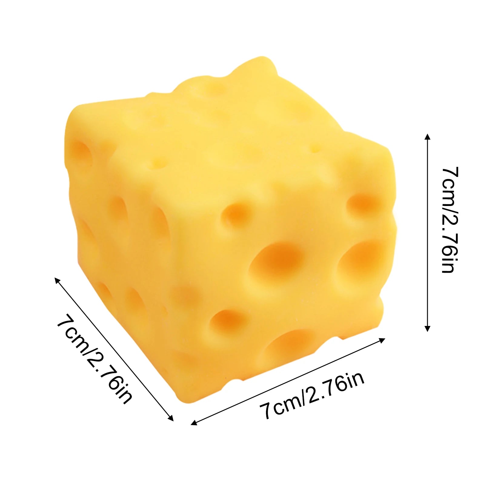 Squishy Cheese Cube Fidget Toy | Slow Rebound Stress Relief Sensory Toy additional angle