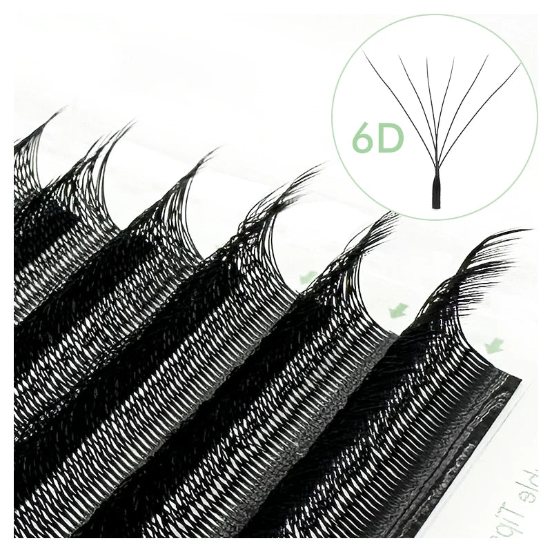 NATUHANA W Shape Eyelashes Extensions 3D 4D 5D 6D W Shaped Brown Black Clover Hand Mad close-up view
