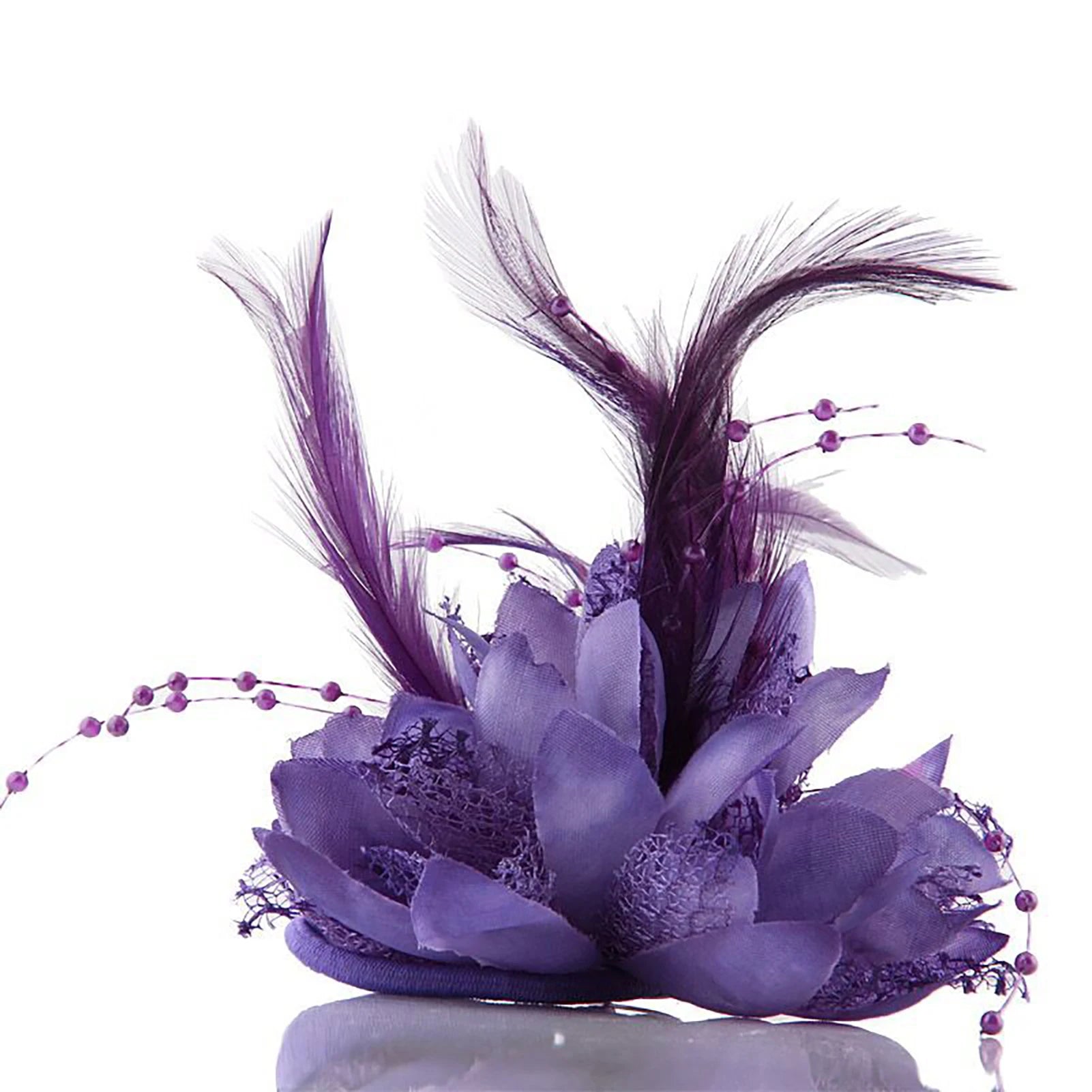 Women's Fashion Flower Feather Bead Corsage Hair Clip Bridal Hairband Brooch Pin Brida Barrettes Hair Accessories Jewelry