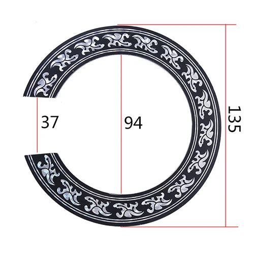 104mm 94mm inch Size Hard PVC Guitar Circle Sound Hole Rosette Inlay alternate view