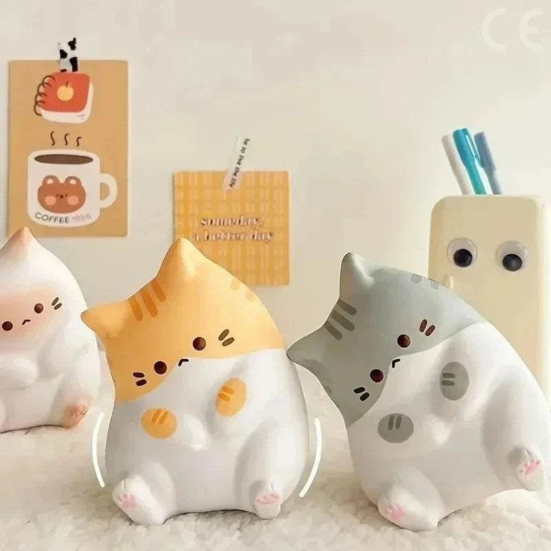 Cat Slow Rising Squishy Toy, Kawaii Cat Stress Ball for Desk Gift Soft Foam Squeeze T lifestyle view