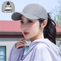 Women's High Ponytail Mesh Baseball Cap | Quick-Dry Breathable Sun Hat for Outdoor Sport detail view