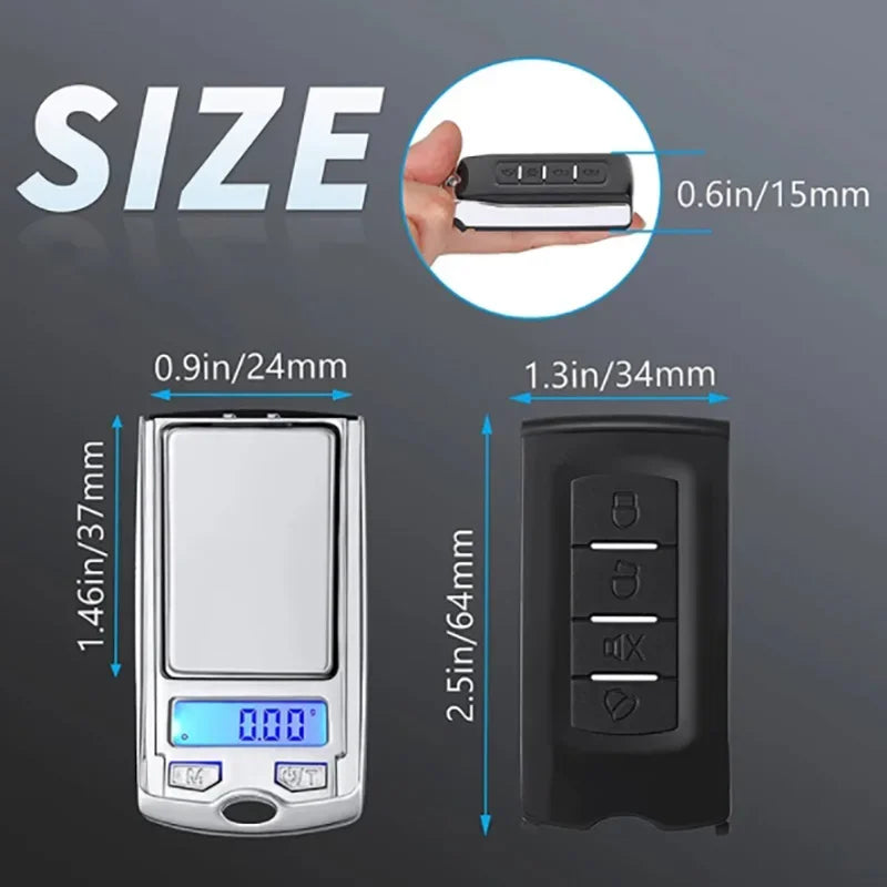 Mini Digital Pocket Scale with LCD Display | 0.01g Precision Car Key Shape alternate view