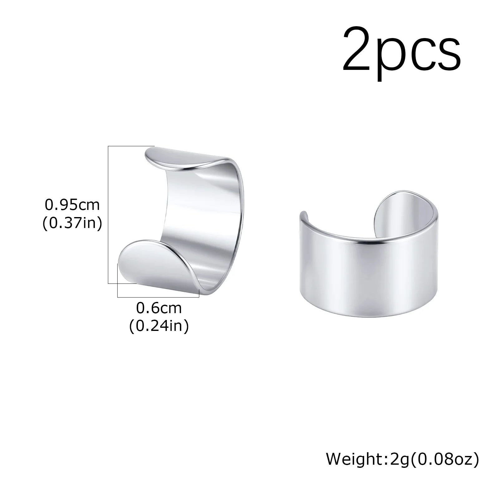 Trendy Simple Long Tube U-shaped Stainless Steel Ear Bone Clip For Men, Geometric Non close-up view