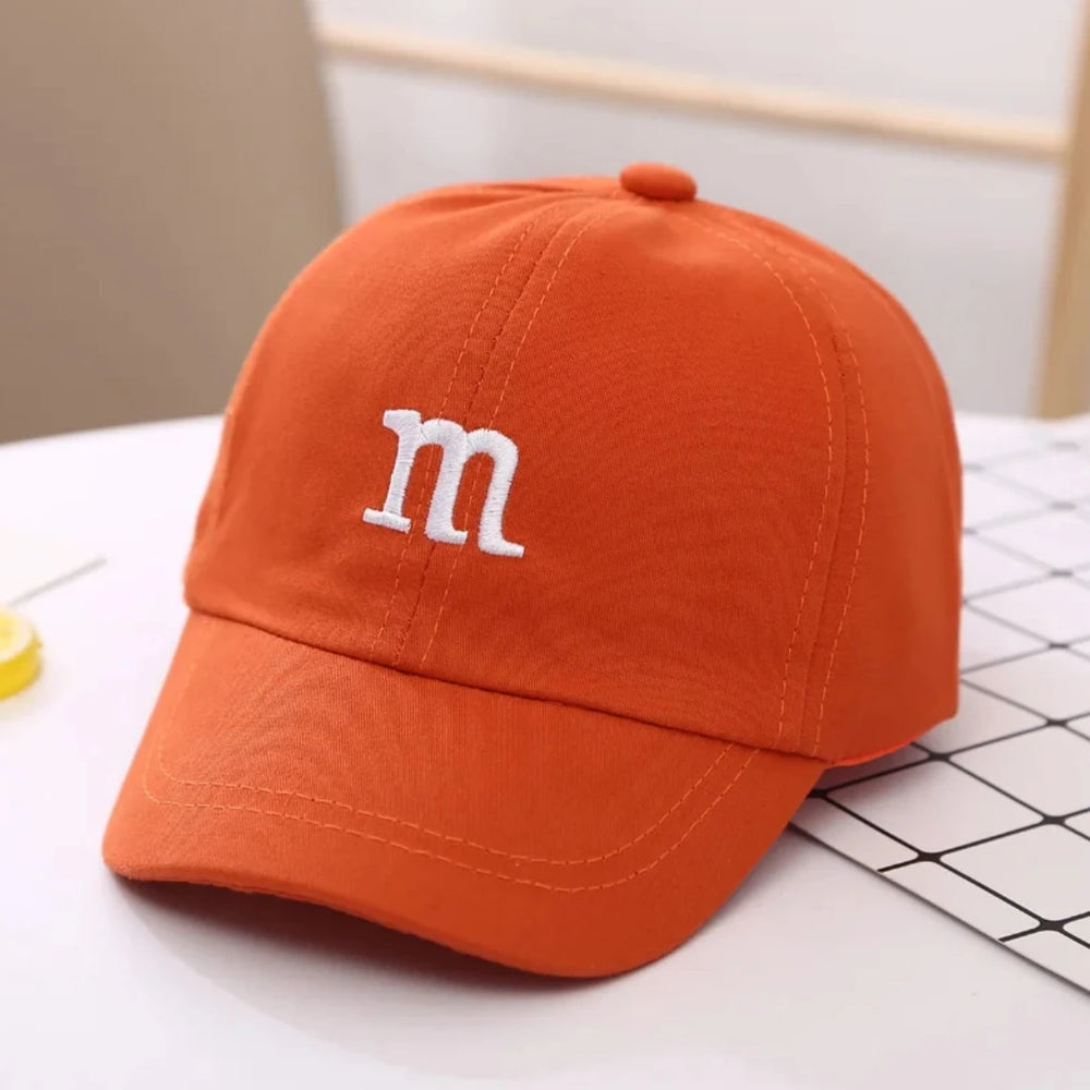Kids Unisex Baseball Cap with M Letter Embroidery | Adjustable Cotton Sun Hat lifestyle view