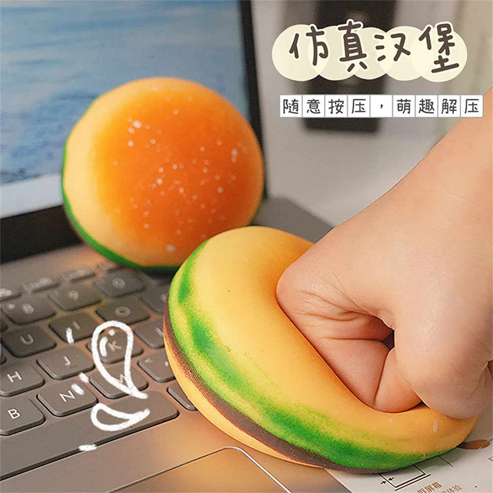 Squishy Hamburger Stress Ball Autism Sensory Toy Stress & Anxiety Relief Fidget Toys P close-up view