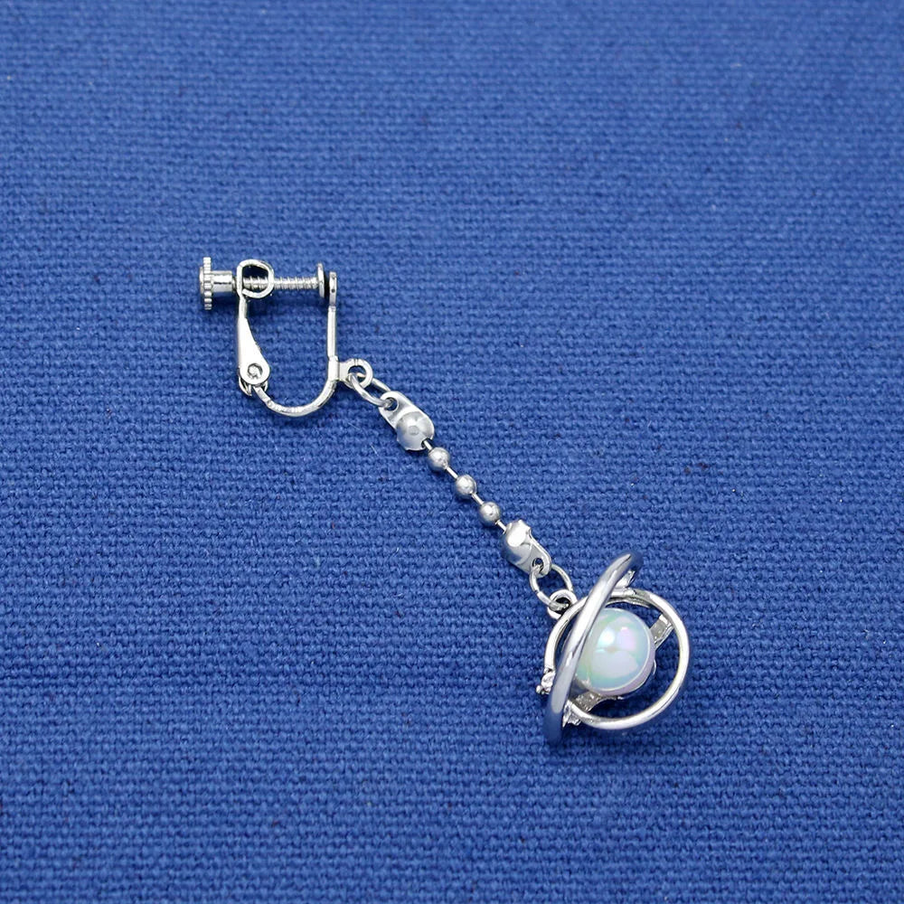 Mashle Magic and Muscles Anime Cosplay Ear Clips | Mash Finn Lance Crown Earrings close-up view