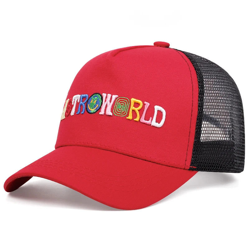ASTROWORLD Graphic Mesh Baseball Cap | Unisex Breathable Trucker Hat lifestyle view