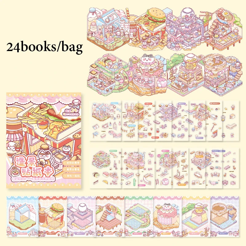 Mr.Paper 24Pcs/Book Zoo Class Goodnight Life Island Series Diorama Sticker Book Cute Kaw detail view