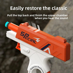 Foldable Mini Soft Bullet Toy Gun | Spinner Revolver Design for Stress Relief and Outd close-up view