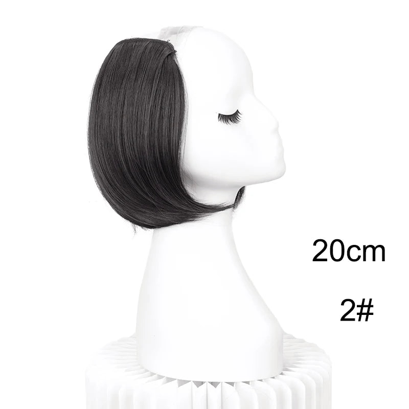 20/30cm Synthetic Straight Hair Extension with 4 Clips | V-Shaped Half Head Invisible lifestyle view