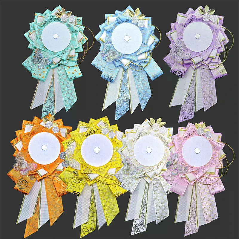 Ribbon Cosplay Ita Bags Rosette Protection Flower Pin Holder, Badge Base Accessories For detail view