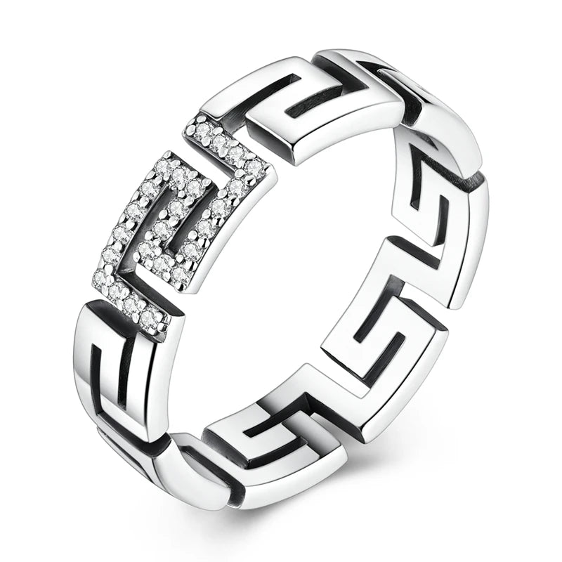 LAZA 925 Sterling Silver Colorful Rings Sparking Zirconium Bowknot Moon Sun Original R close-up view