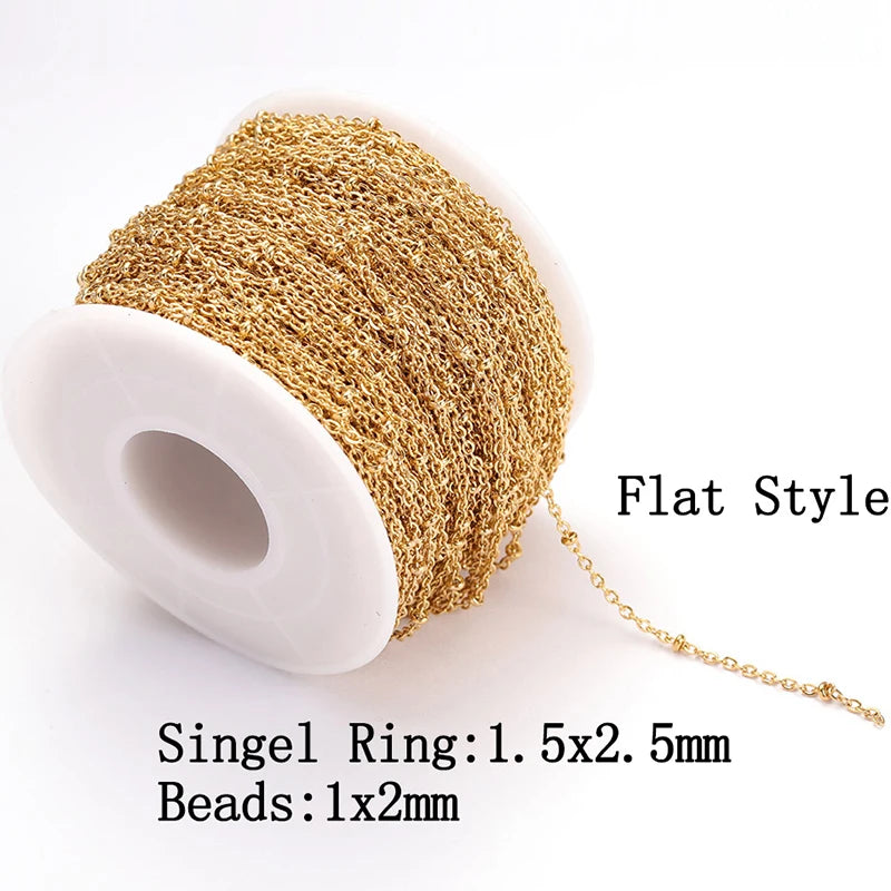 2Meters Stainless Steel Link Cable Gold Chains for DIY Jewelry Making Rolo Chain Bead lifestyle view
