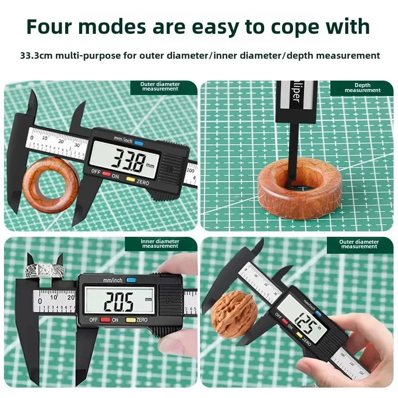 Digital Caliper 150mm LCD Display | Carbon Fiber Electronic Measuring Tool lifestyle view