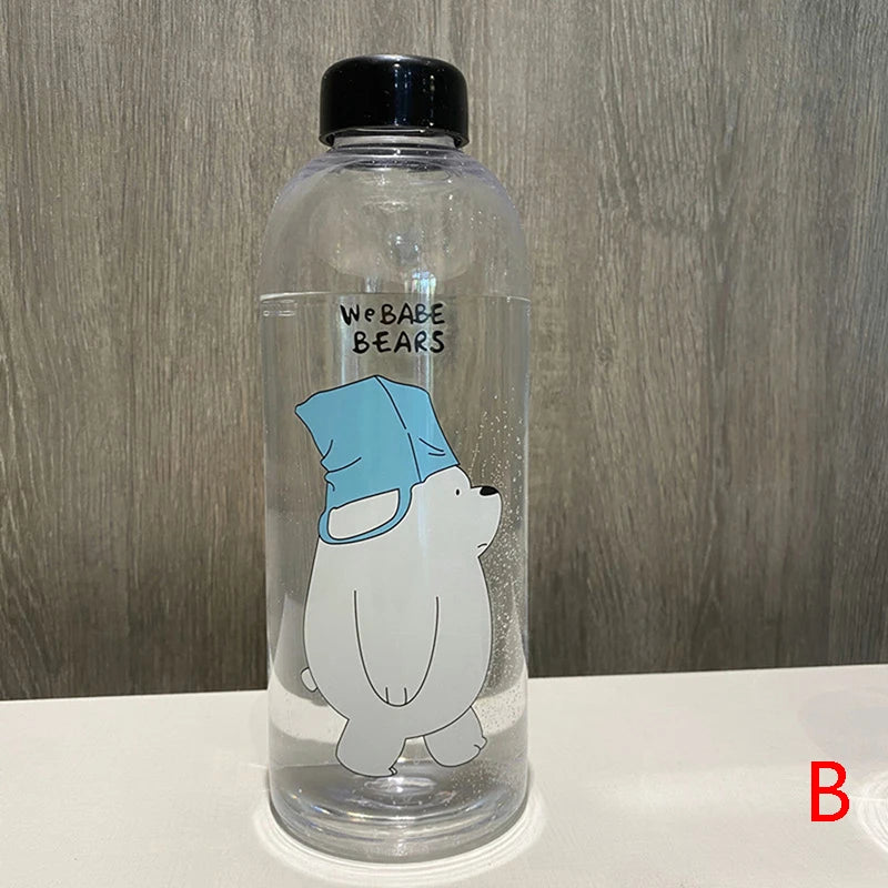 1000ml Water Bottle Panda Cup Transparent Water Bottle Drinkware Cup Leak-proof lifestyle view
