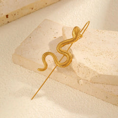 1 Piece Helix Hooks Earrings Ear Wrap Crawler Hook Earrings For Women, Snake Serpent C close-up view