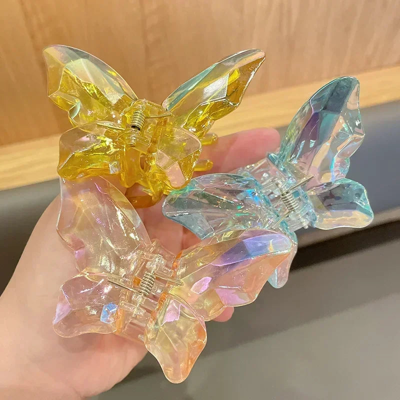 Acrylic Butterfly Hair Claw Crystal Simple Transparent Hair Clip Claw Clamp Korean Fashion Headwear Girls Women Hair Accessories