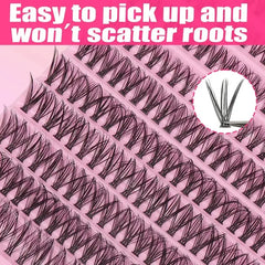 Cluster Eyelashes 200 Pcs DIY Natural Look Wispy Lashes | 9-16mm 40D Curly close-up view