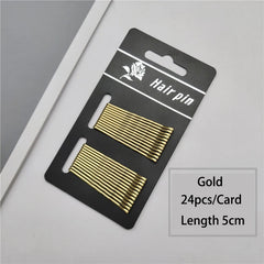 24/50pcs Black Hairpins For Women Hair Clip Lady Bobby Pins Invisible Wave Hairgrip Me close-up view