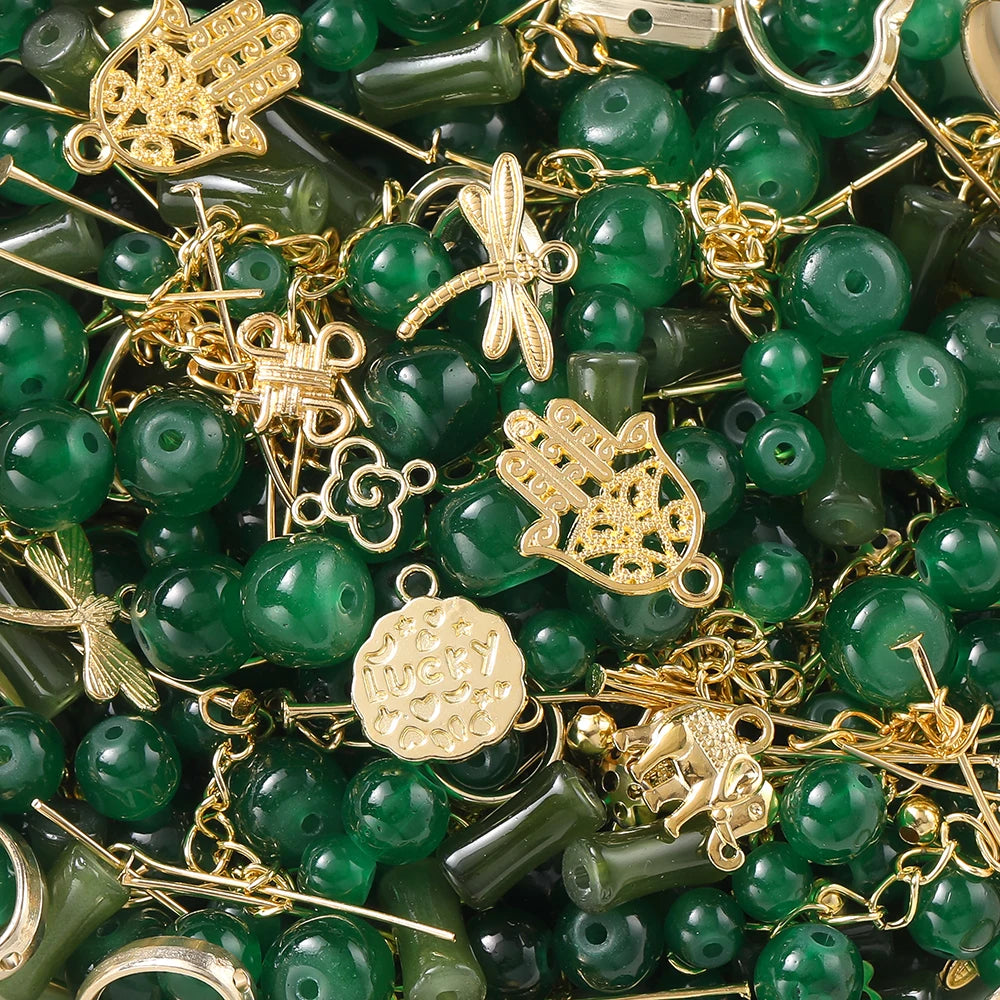 30-50G/Lot Mixed Glass Beads Metal Pendants Spacer Bead Jewelry Accessories for DIY B lifestyle view