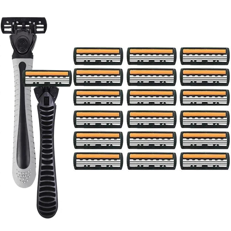 3-Layer Shaver Sack Premium Stainless Steel Safety Razor with Replaceable Blades - Smooth and Comfortable Shave for Men and Wome