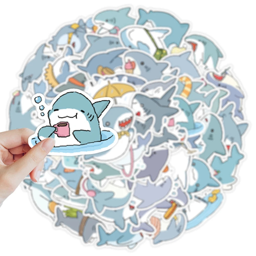 50 Funny Shark Meme Stickers Pack | Waterproof PVC Decals for Laptop, Luggage, Skateb alternate view