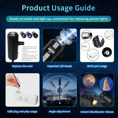 Moon Light Lamp | Projector Night Light for Ceiling Wall Mood Decoration alternate view