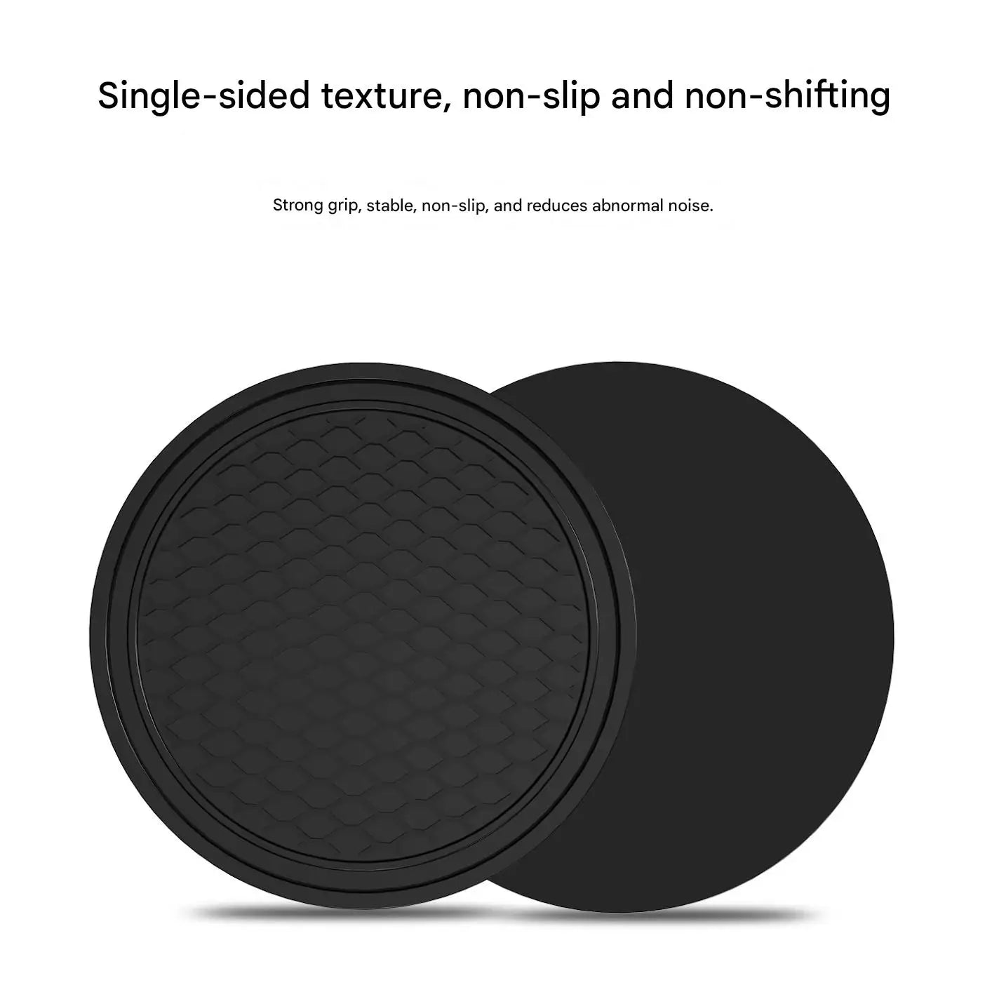 Black Silicone Car Cup Holder Insert Coaster close-up view