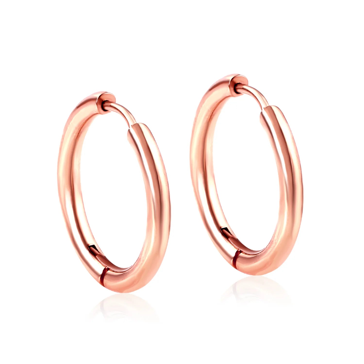LUXUSTEEL Men's Simple Hoops Earrings Black Color Stainless Steel Clip Earring for Me alternate view
